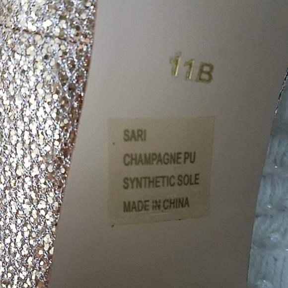 𝅺dyeables 11B peep toe shoes Sari champagne - Picture 5 of 8